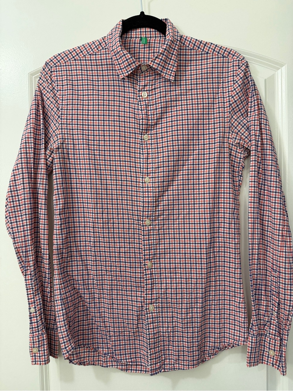 United Colors Of Benetton Pink & Blue Checked Casual Button-Down Shirt